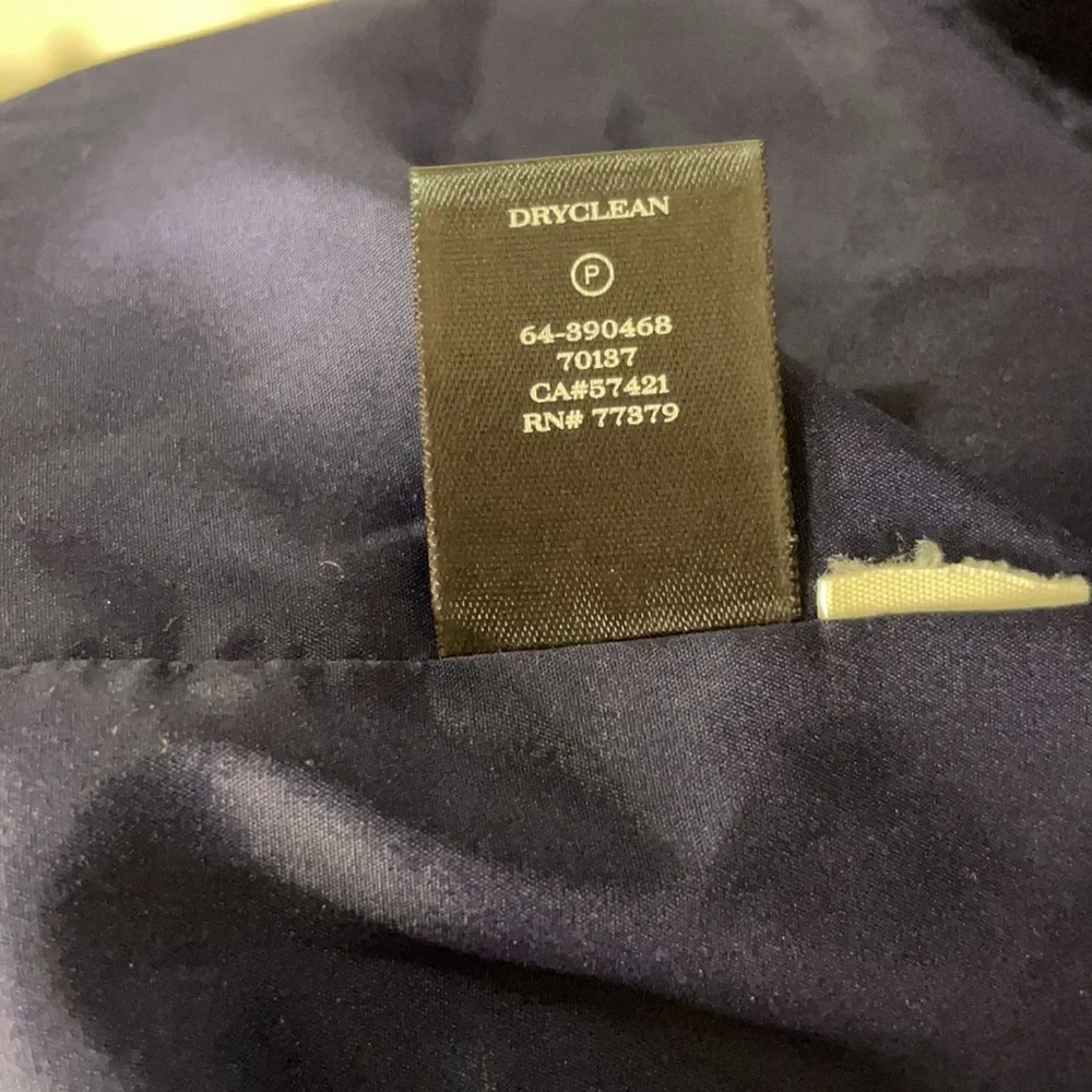 Ann Taylor Petite Navy Boiled Wool Sleeveless V neck Flounce Dress, Size 4P - Picture 14 of 14